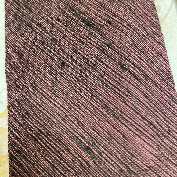 Vintage Cotton & Silk Skinny Tie stripes in shades of gold & brown 2 1/2” x 58” - Picture 4 of 6